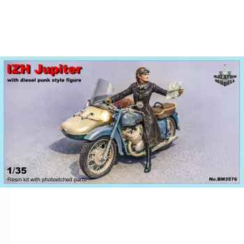 Izh Jupiter mit Dieselpunk-Figur, 1/35