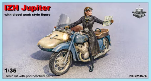Izh Jupiter mit Dieselpunk-Figur, 1/35